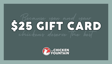 $25 Chicken Fountain gift card promotional graphic with brand logo.