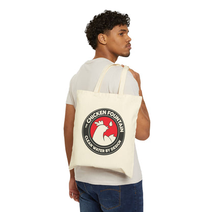 Chicken Fountain Cotton Tote Bag – “Clean Water By Design” Eco Market Tote