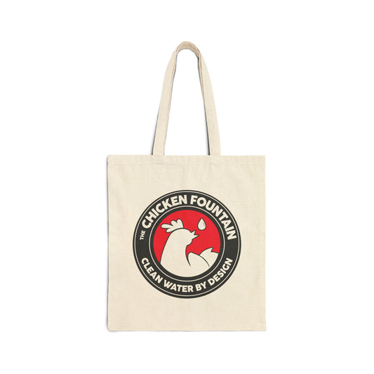 Chicken Fountain Cotton Tote Bag – “Clean Water By Design” Eco Market Tote