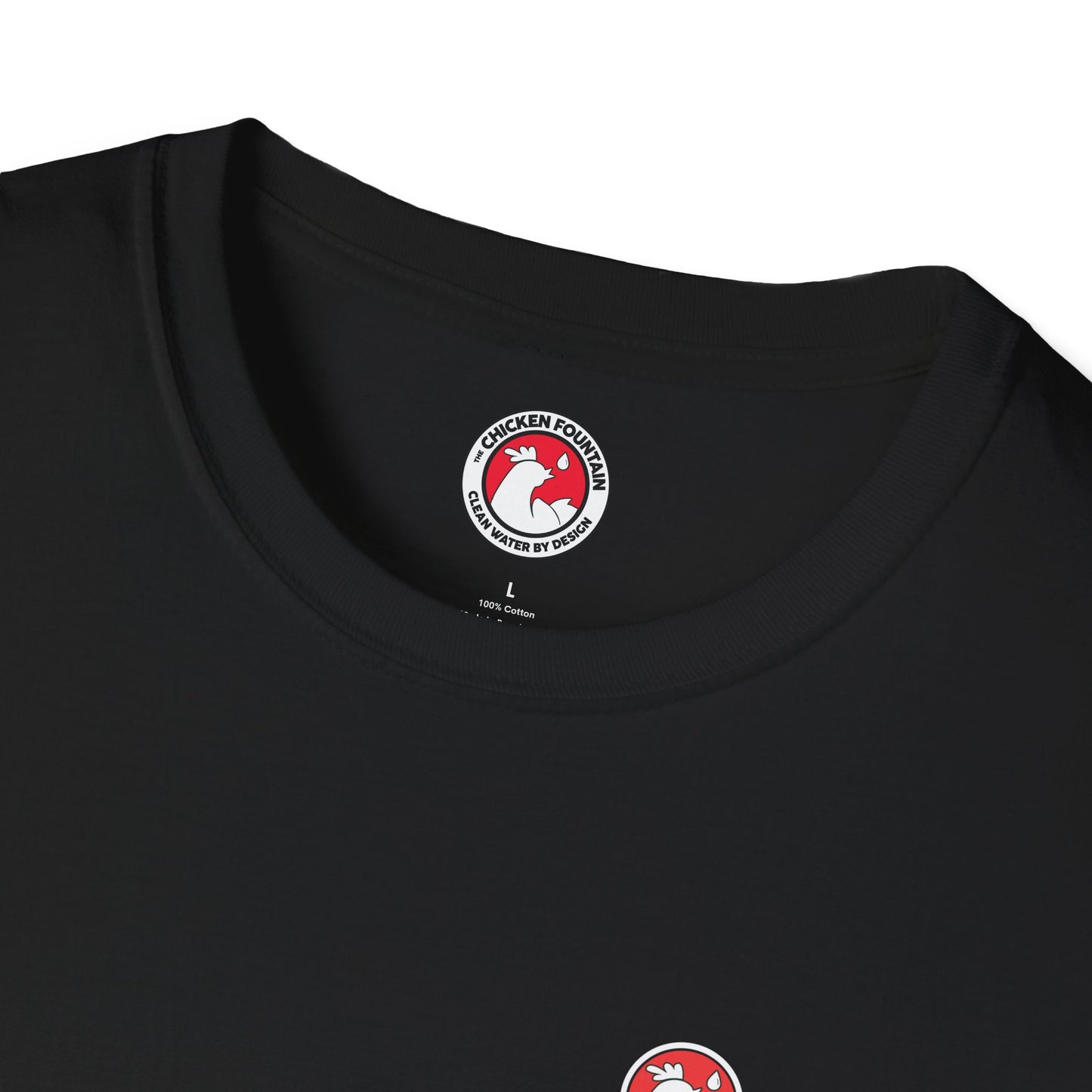 Never Grow A Wishbone Black Tee - The Chicken Fountain