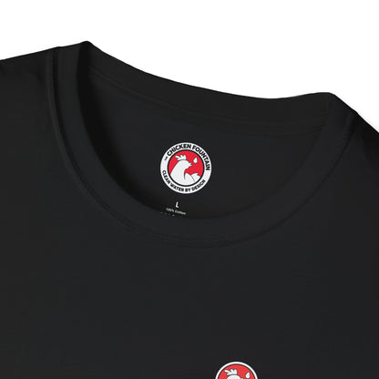 Never Grow A Wishbone Black Tee - The Chicken Fountain