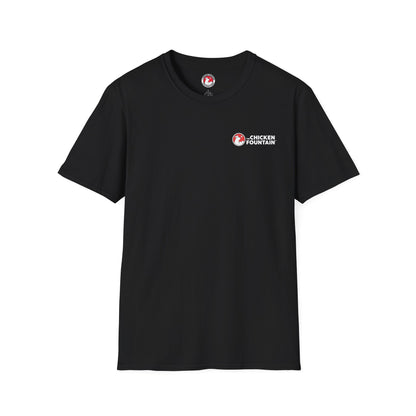 Never Grow A Wishbone Black Tee - The Chicken Fountain