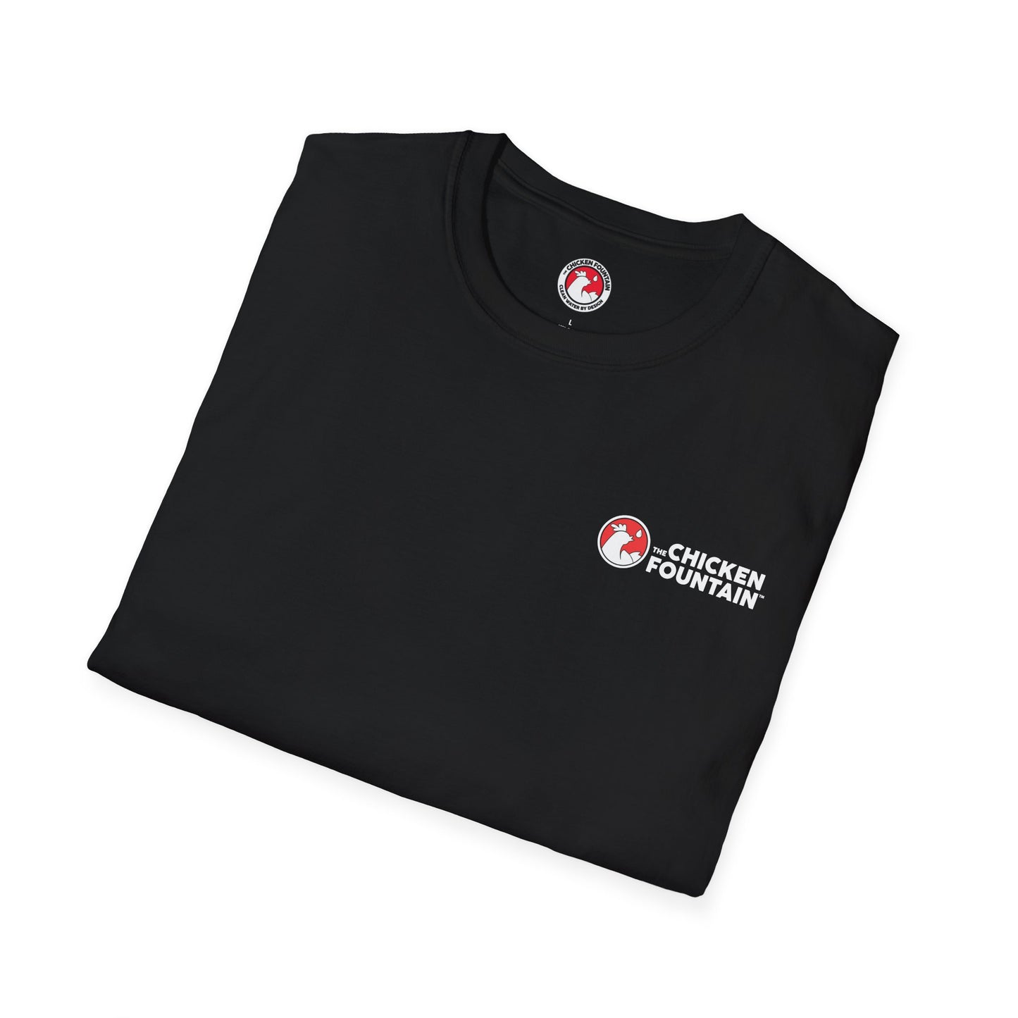 Never Grow A Wishbone Black Tee - The Chicken Fountain