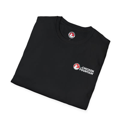 Never Grow A Wishbone Black Tee - The Chicken Fountain