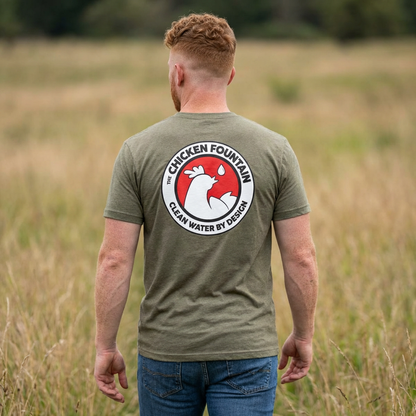 The Chicken Fountain White Logo Tee