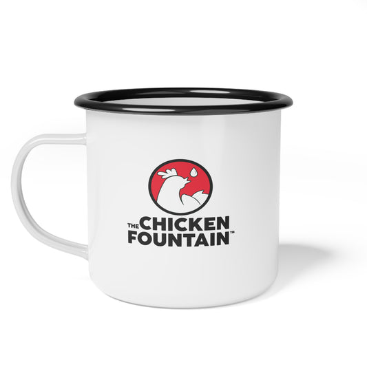 Campfire Enamel Cup - The Chicken Fountain, Rustic Gift, Camping Mug, Outdoor Lover's Essential, Coffee Cup for Adventures