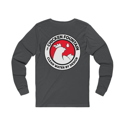 The Chicken Fountain White Logo Unisex Jersey Long Sleeve