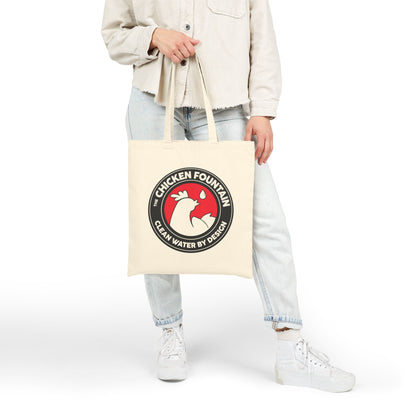 Chicken Fountain Cotton Tote Bag – “Clean Water By Design” Eco Market Tote