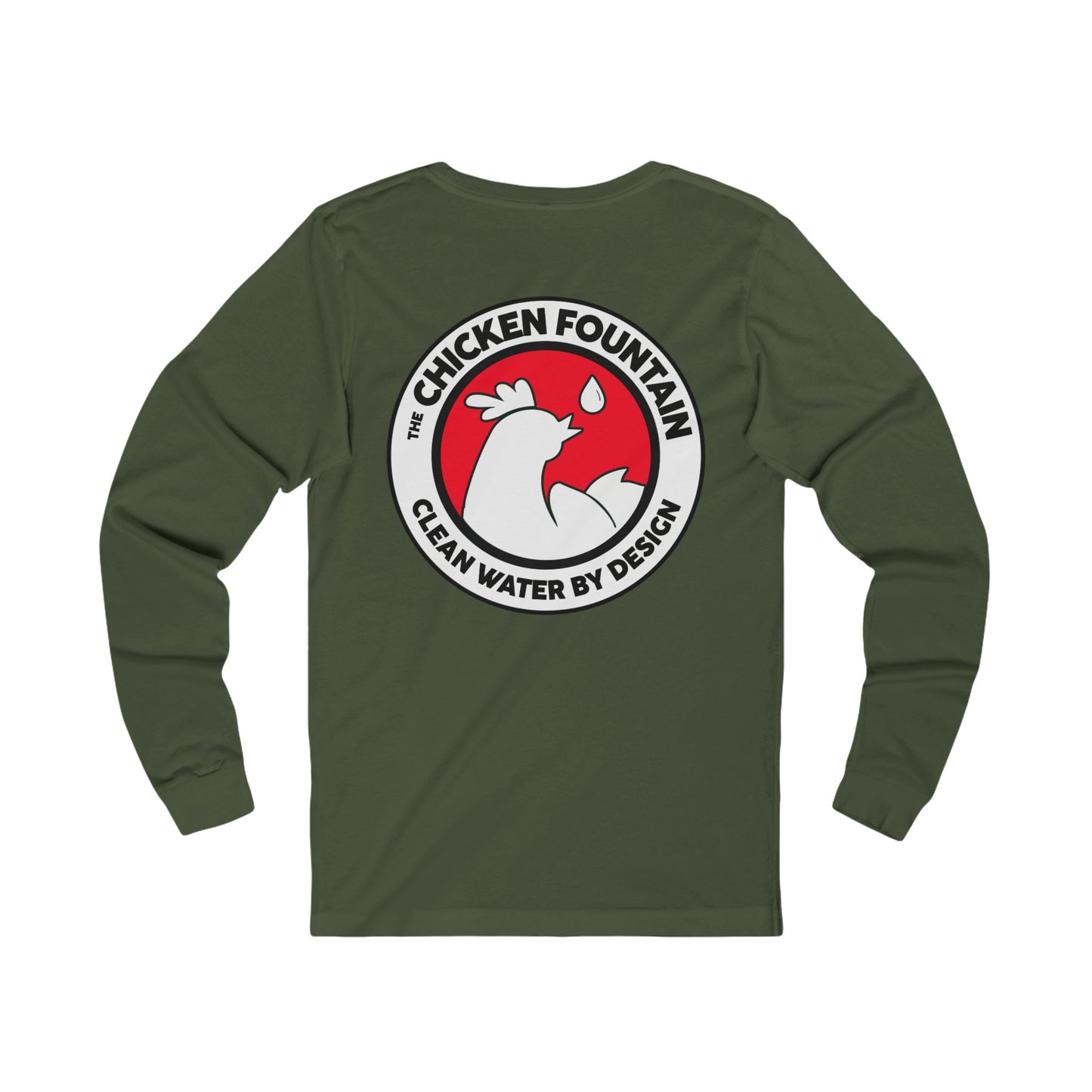 The Chicken Fountain White Logo Unisex Jersey Long Sleeve