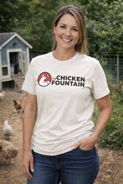 The Chicken Fountain® Front Logo Tee- Black Logo