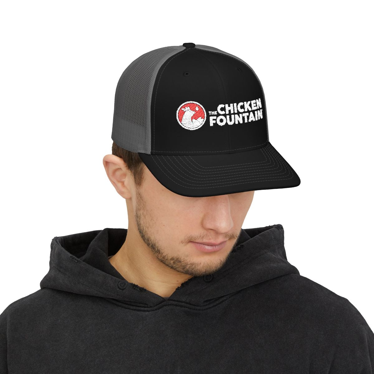 The Chicken Fountain® Embroidered Trucker Hat